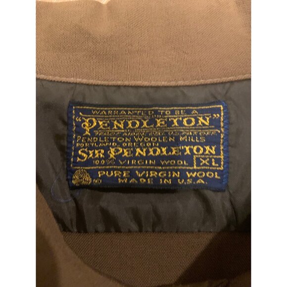 Vintage Sir Pendleton Virgin Wool Loop Collar Dress Shirt Brown 70's Mens Sz XL - Picture 6 of 6